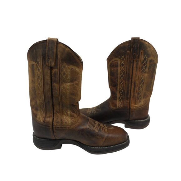 Laredo Men's 10" Bennett Square Toe Western Cowboy Boots 7454 Brown Size 9D - Picture 6 of 8